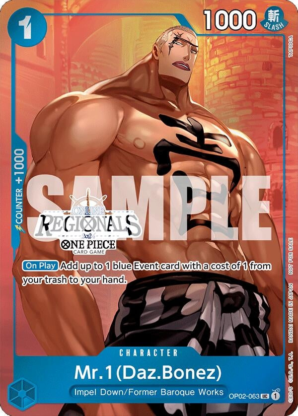 Image for Mr.1 (Daz.Bonez) (Online Regional 2024 Vol. 3) (OP02-063) (One Piece Promotion Cards) (OP-PR) - One Piece Card Game