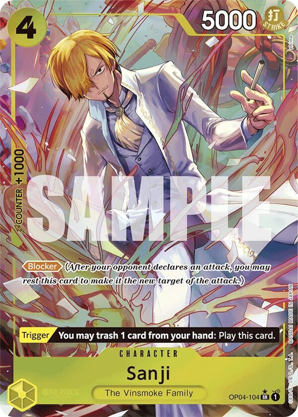 Image for Sanji (OP04-104) (Alternate Art) (OP04-104) (Premium Booster -The Best-) (PRB-01) - One Piece Card Game