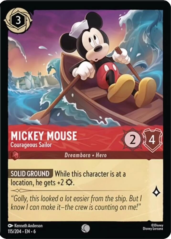 Image for Mickey Mouse - Courageous Sailor (115/204) (Azurite Sea) (6) - Disney Lorcana