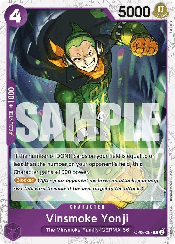 Image for Vinsmoke Yonji (OP06-067) (Jolly Roger Foil) (OP06-067) (Premium Booster -The Best-) (PRB-01) - One Piece Card Game