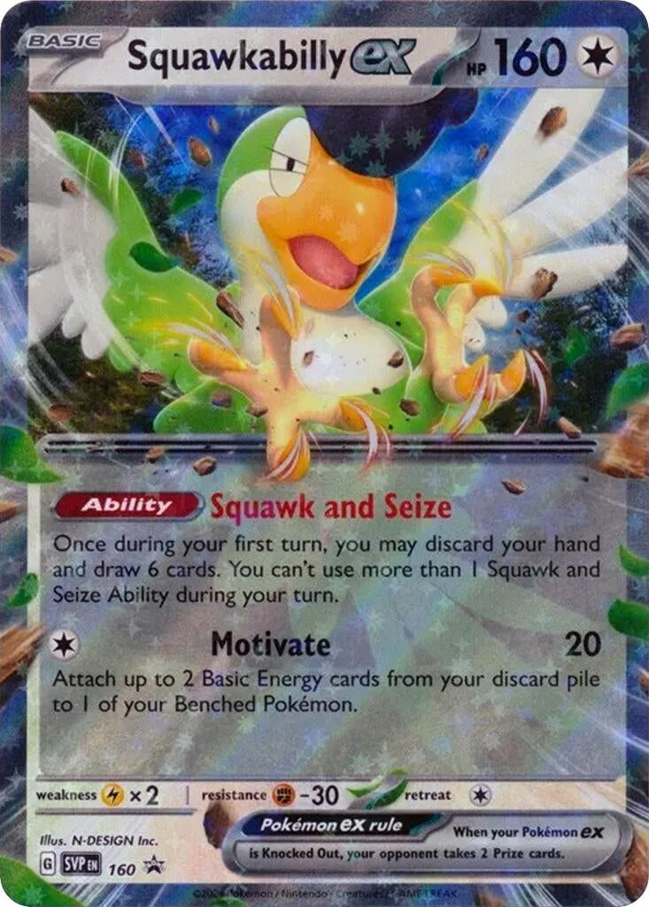 Image for Squawkabilly ex - 160 (160) (SV: Scarlet & Violet Promo Cards) (SVP) - Pokemon