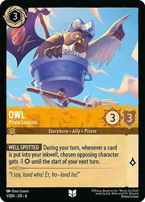 Image for Owl - Pirate Lookout (1/204) (Azurite Sea) (6) - Disney Lorcana
