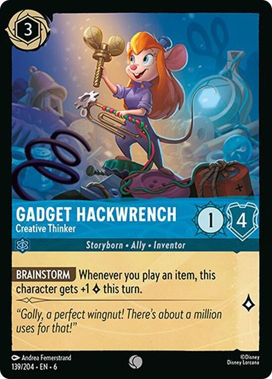 Image for Gadget Hackwrench - Creative Thinker (139/204) (Azurite Sea) (6) - Disney Lorcana