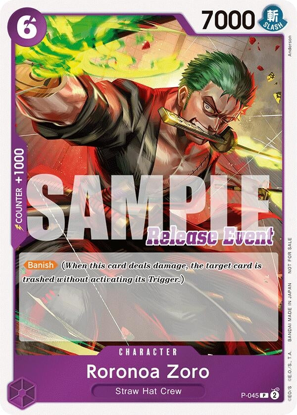 Image for Roronoa Zoro (ST15 - ST20 Release Event Winner Pack) (P-045) (One Piece Promotion Cards) (OP-PR) - One Piece Card Game