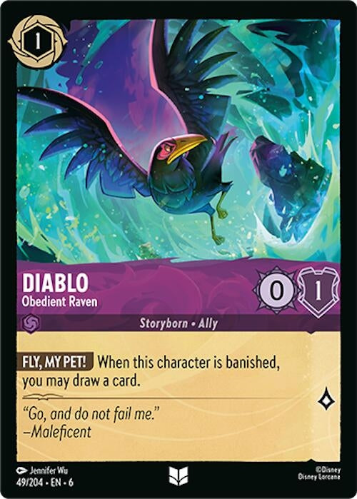 Image for Diablo - Obedient Raven (49/204) (Azurite Sea) (6) - Disney Lorcana