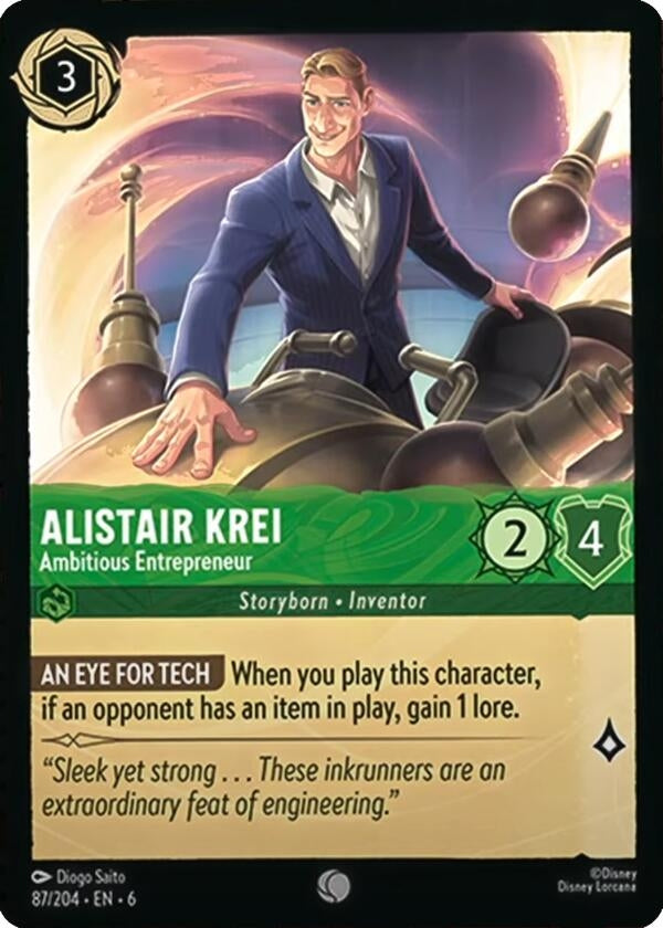 Image for Alistair Krei - Ambitious Entrepreneur (87/204) (Azurite Sea) (6) - Disney Lorcana