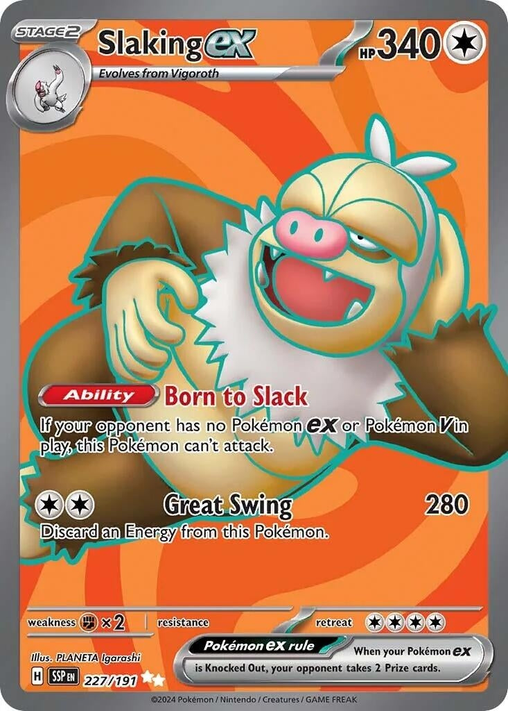 Slaking ex (227/191) (SV08: Surging Sparks) - PokeBox USA