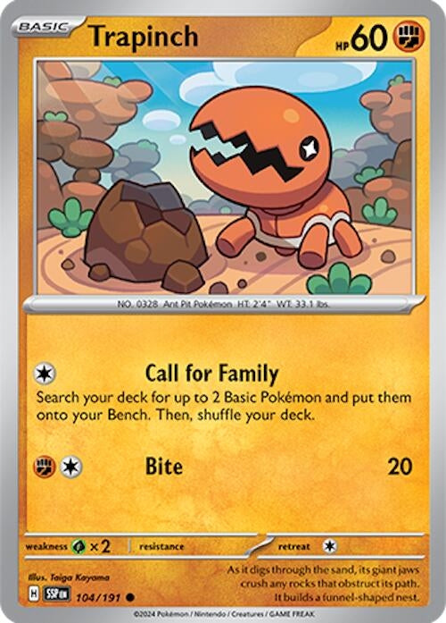 Image for Trapinch (104/191) (SV08: Surging Sparks) - Pokemon