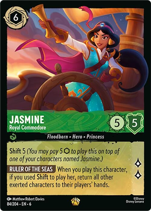 Image for Jasmine - Royal Commodore (84/204) (Azurite Sea) (6) - Disney Lorcana