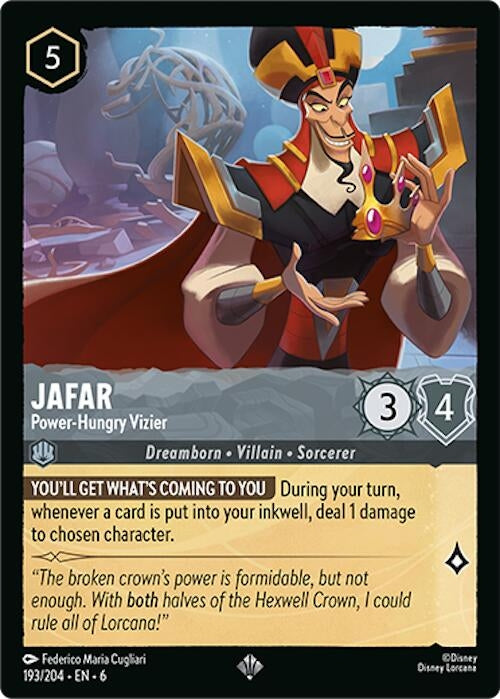 Image for Jafar - Power-Hungry Vizier (193/204) (Azurite Sea) (6) - Disney Lorcana