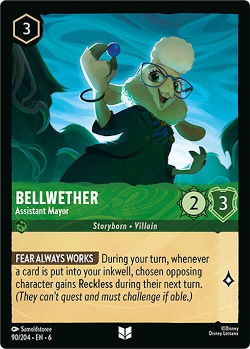 Image for Bellwether - Assistant Mayor (90/204) (Azurite Sea) (6) - Disney Lorcana