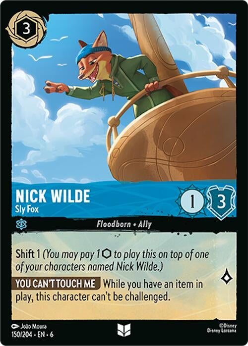 Image for Nick Wilde - Sly Fox (150/204) (Azurite Sea) (6) - Disney Lorcana