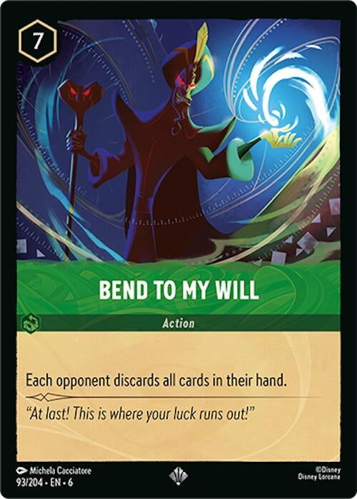Image for Bend to My Will (93/204) (Azurite Sea) (6) - Disney Lorcana