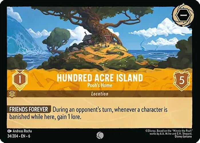 Image for Hundred Acre Island - Pooh's Home (34/204) (Azurite Sea) (6) - Disney Lorcana