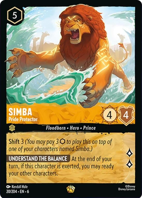 Image for Simba - Pride Protector (20/204) (Azurite Sea) (6) - Disney Lorcana
