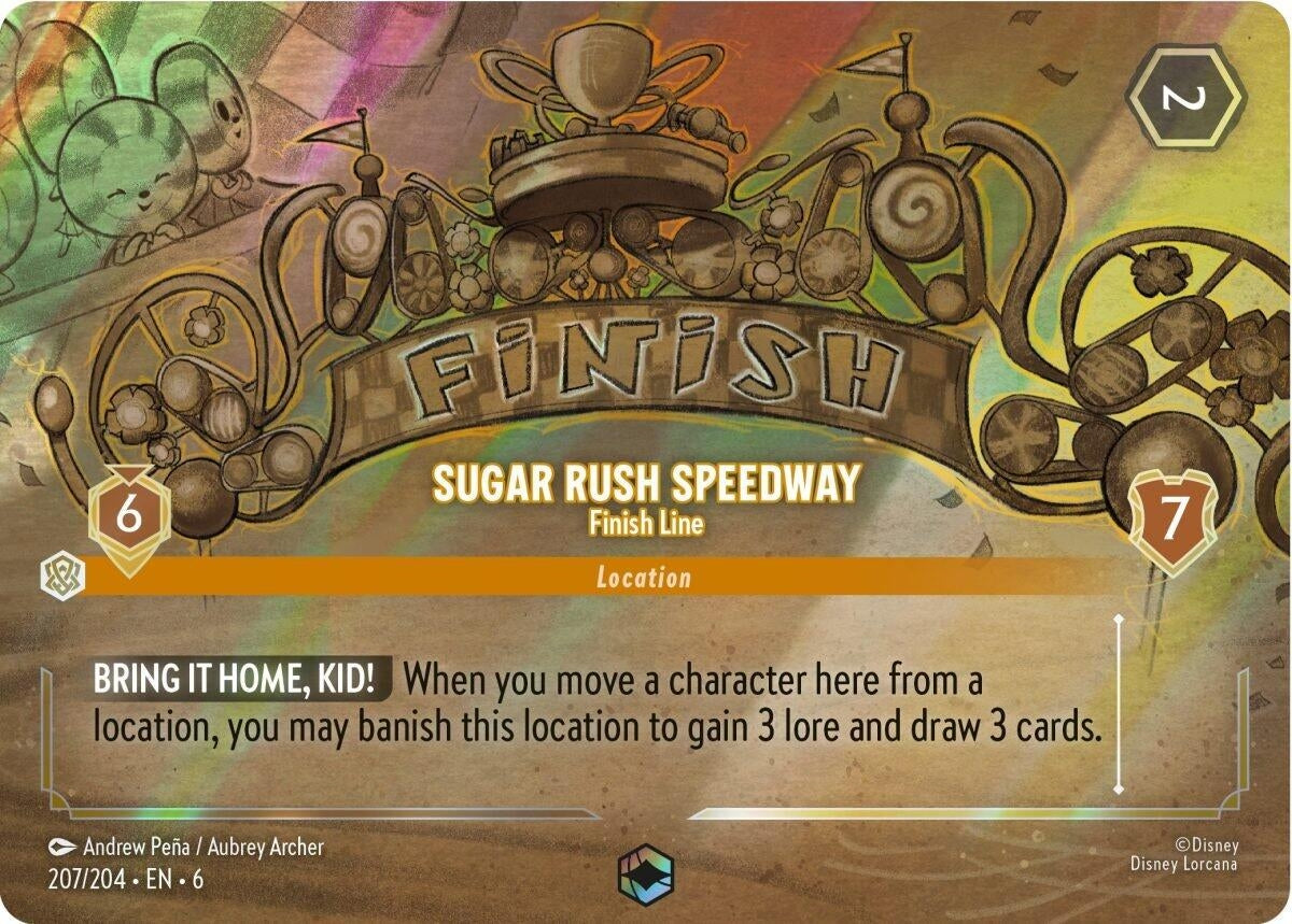 Image for Sugar Rush Speedway - Finish Line (Enchanted) (207/204) (Azurite Sea) (6) - Disney Lorcana