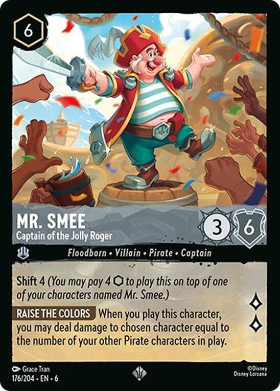 Image for Mr. Smee - Captain of the Jolly Roger (176/204) (Azurite Sea) (6) - Disney Lorcana
