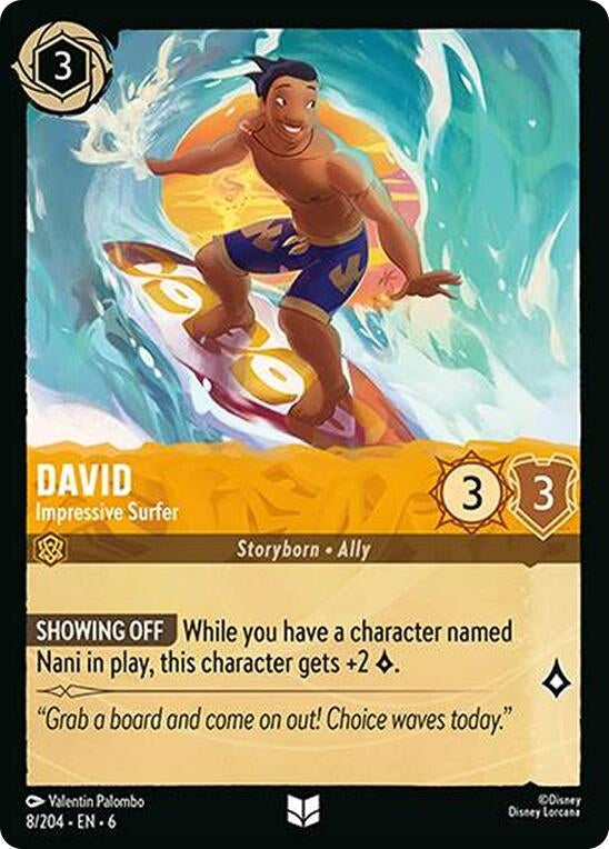 Image for David - Impressive Surfer (8/204) (Azurite Sea) (6) - Disney Lorcana