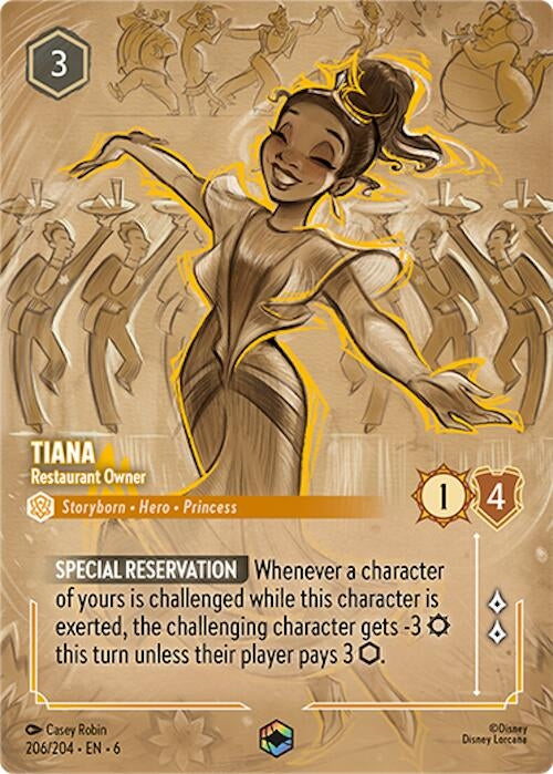Image for Tiana - Restaurant Owner (Enchanted) (206/204) (Azurite Sea) (6) - Disney Lorcana