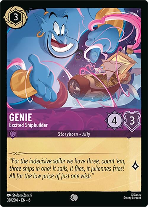 Image for Genie - Excited Shipbuilder (38/204) (Azurite Sea) (6) - Disney Lorcana