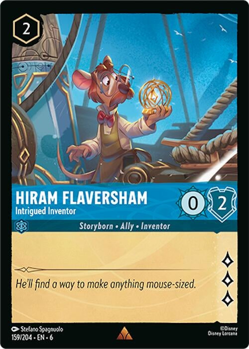Image for Hiram Flaversham - Intrigued Inventor (159/204) (Azurite Sea) (6) - Disney Lorcana