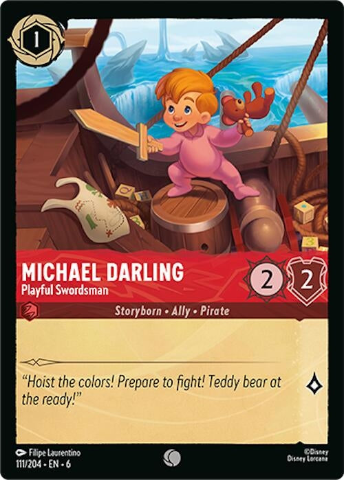 Image for Michael Darling - Playful Swordsman (111/204) (Azurite Sea) (6) - Disney Lorcana