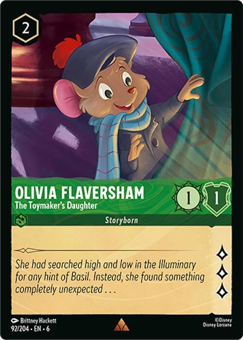 Image for Olivia Flaversham - The Toymaker's Daughter (92/204) (Azurite Sea) (6) - Disney Lorcana