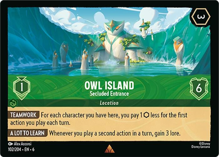 Image for Owl Island - Secluded Entrance (102/204) (Azurite Sea) (6) - Disney Lorcana
