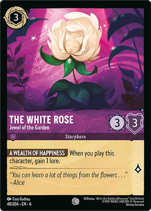 Image for The White Rose - Jewel of the Garden (40/204) (Azurite Sea) (6) - Disney Lorcana