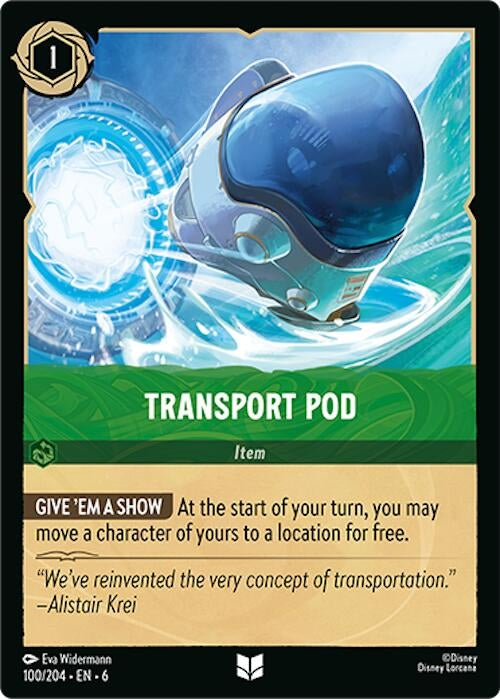 Image for Transport Pod (100/204) (Azurite Sea) (6) - Disney Lorcana