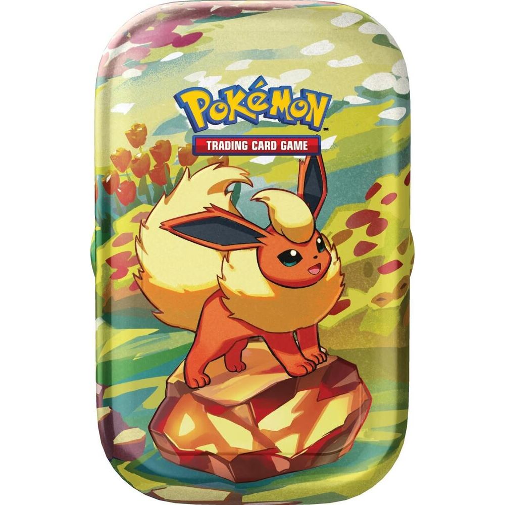 POKÉMON TCG Scarlet & Violet Prismatic Evolutions Mini Tin (Flareon) - PokeBox USA