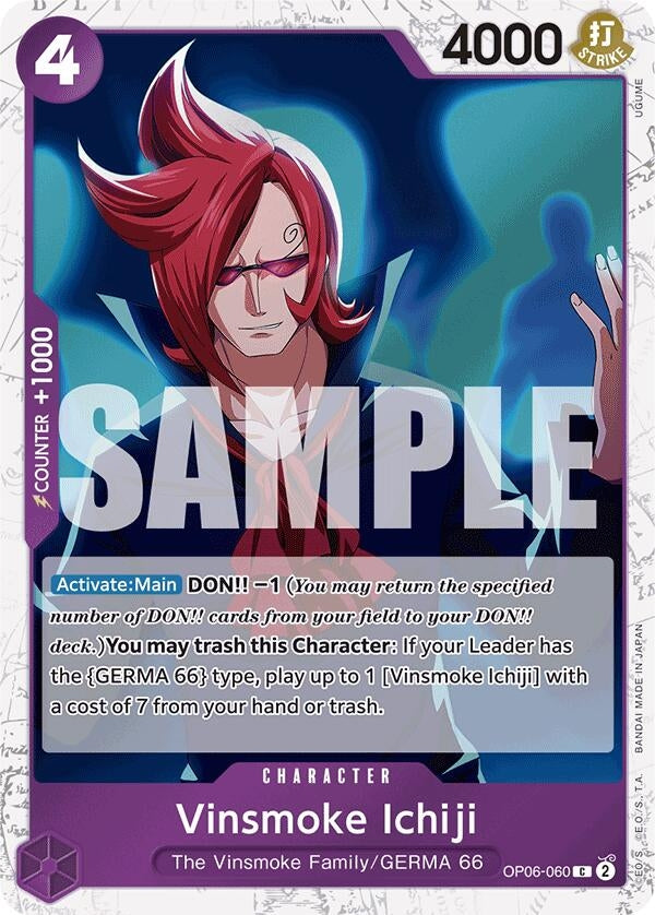 Image for Vinsmoke Ichiji (OP06-060) (Jolly Roger Foil) (OP06-060) (Premium Booster -The Best-) (PRB-01) - One Piece Card Game