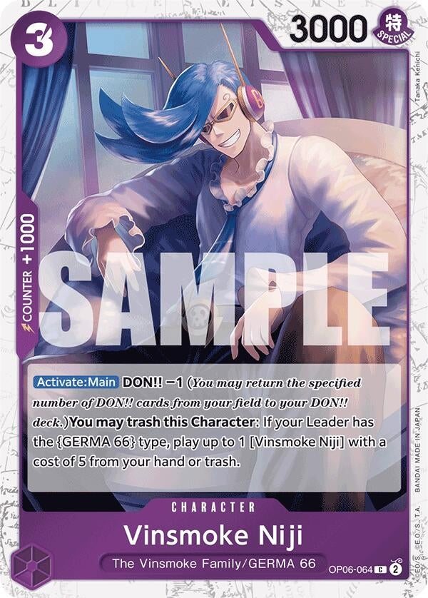 Image for Vinsmoke Niji (OP06-064) (Jolly Roger Foil) (OP06-064) (Premium Booster -The Best-) (PRB-01) - One Piece Card Game