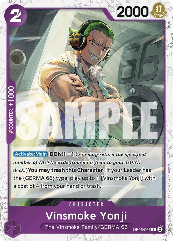 Image for Vinsmoke Yonji (OP06-066) (Jolly Roger Foil) (OP06-066) (Premium Booster -The Best-) (PRB-01) - One Piece Card Game