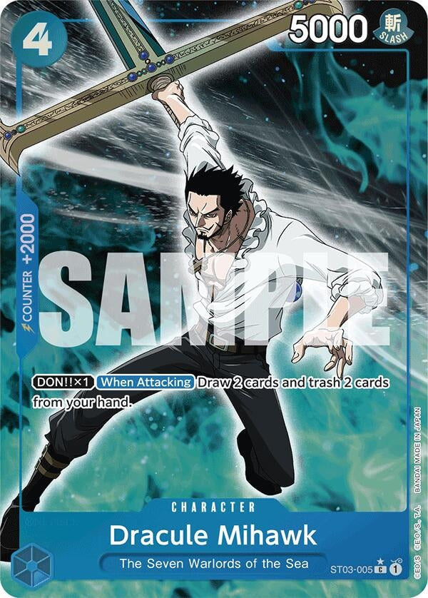 Image for Dracule Mihawk (ST03-005) (Full Art) (ST03-005) (Premium Booster -The Best-) (PRB-01) - One Piece Card Game