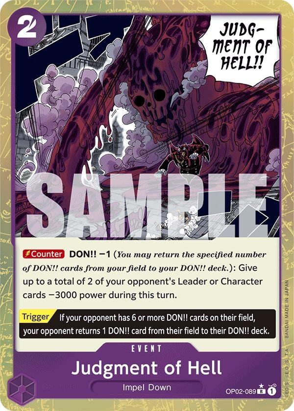 Image for Judgment of Hell (Textured Foil) (OP02-089) (Premium Booster -The Best-) (PRB-01) - One Piece Card Game