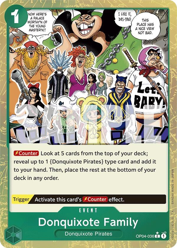 Image for Donquixote Family (Textured Foil) (OP04-036) (Premium Booster -The Best-) (PRB-01) - One Piece Card Game