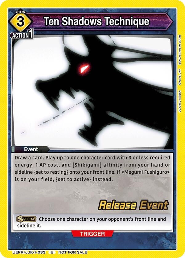 Image for Ten Shadows Technique (UEPR/JJK-1-033) (UE03BT: Jujutsu Kaisen Release Event Cards) (UE03BT_RE) - Union Arena