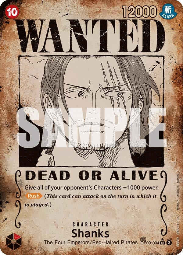 Image for Shanks (004) (Wanted Poster) (OP09-004) (Emperors in the New World) (OP09) - One Piece Card Game