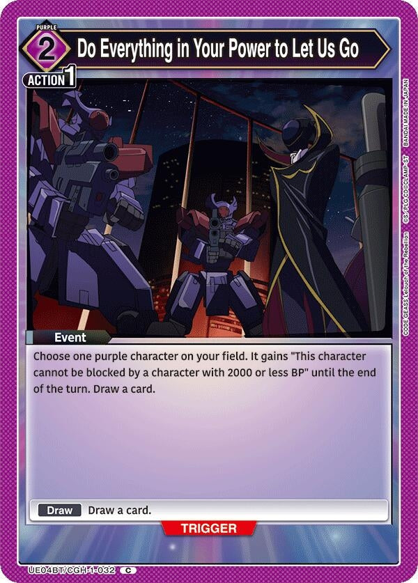 Image for Do Everything in Your Power to Let Us Go (UE04BT/CGH-1-032) (UE04BT: CODE GEASS: Lelouch of the Rebellion) (UE04BT) - Union Arena
