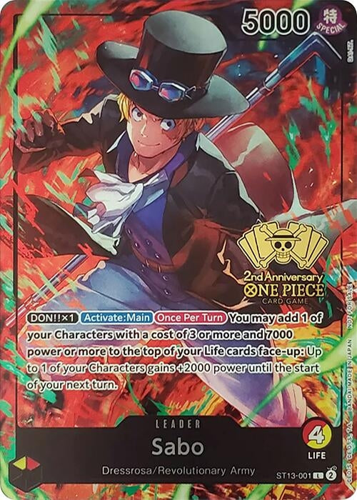 Image for Sabo (2nd Anniversary Tournament) (ST13-001) (One Piece Promotion Cards) (OP-PR) - One Piece Card Game