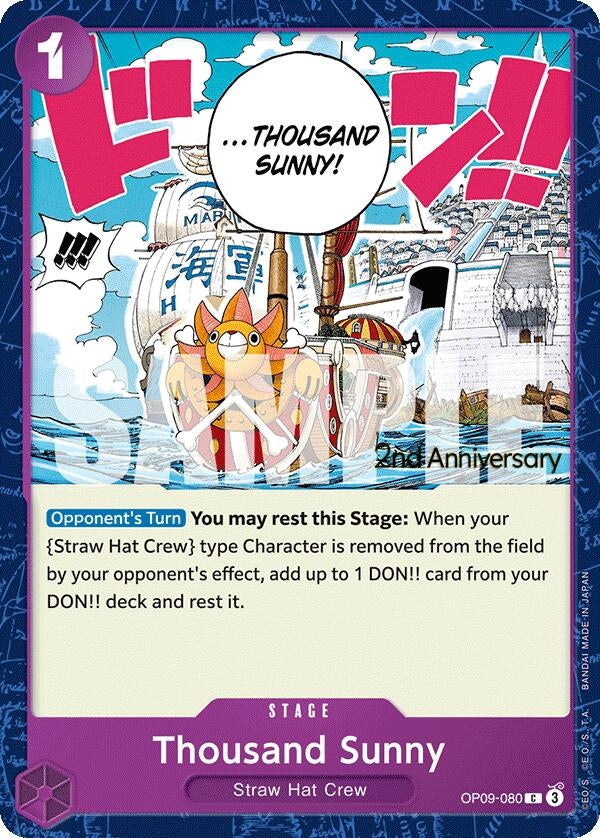 Image for Thousand Sunny (OP09-080) (Emperors in the New World: 2nd Anniversary Tournament Cards) (OP09 ANN) - One Piece Card Game