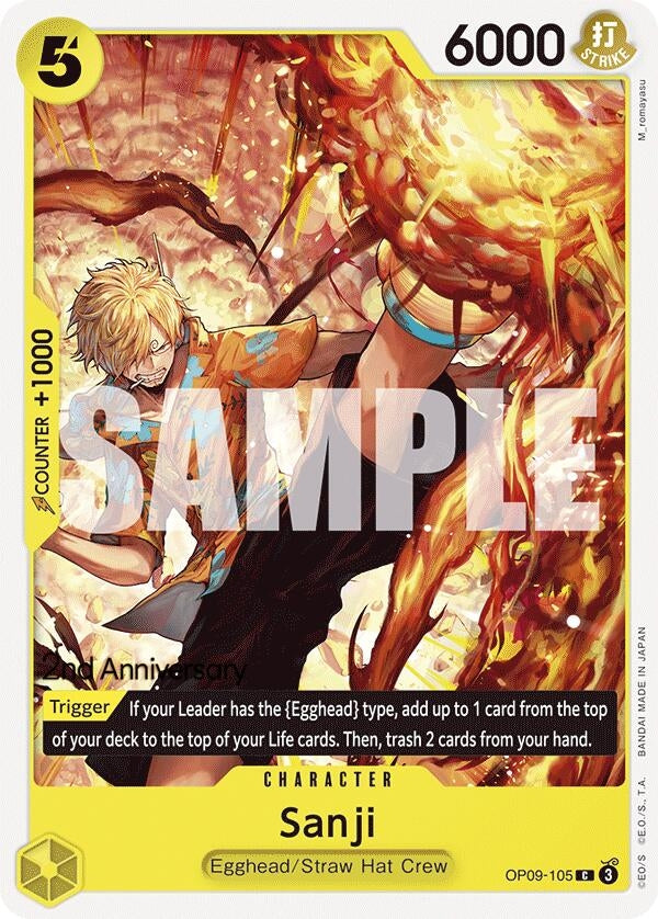 Image for Sanji (105) (OP09-105) (Emperors in the New World: 2nd Anniversary Tournament Cards) (OP09 ANN) - One Piece Card Game