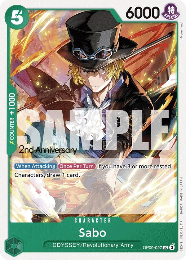 Image for Sabo (027) (OP09-027) (Emperors in the New World: 2nd Anniversary Tournament Cards) (OP09 ANN) - One Piece Card Game