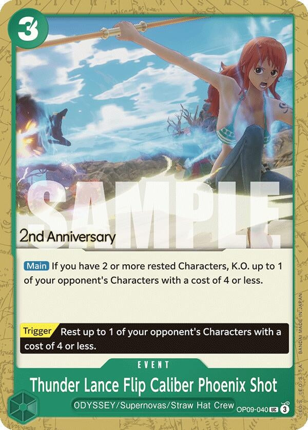 Image for Thunder Lance Flip Caliber Phoenix Shot (OP09-040) (Emperors in the New World: 2nd Anniversary Tournament Cards) (OP09 ANN) - One Piece Card Game