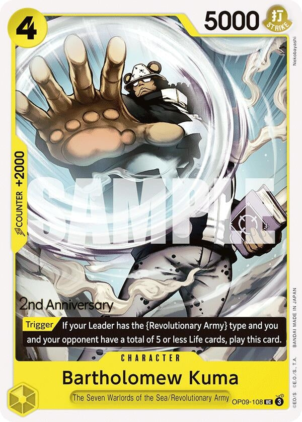 Image for Bartholomew Kuma (OP09-108) (Emperors in the New World: 2nd Anniversary Tournament Cards) (OP09 ANN) - One Piece Card Game