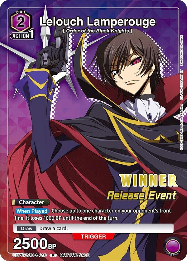 Image for Lelouch Lamperouge (Release Event Winner) (UEPR/CGH-1-016) (UE04BT: CODE GEASS: Lelouch of the Rebellion Release Event Cards) (UE04BT_RE) - Union Arena