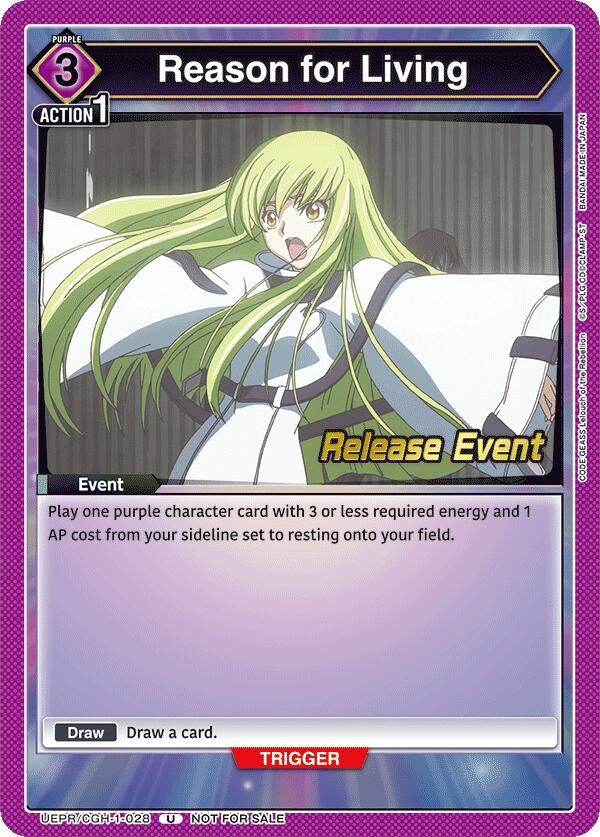 Image for Reason for Living (UEPR/CGH-1-028) (UE04BT: CODE GEASS: Lelouch of the Rebellion Release Event Cards) (UE04BT_RE) - Union Arena