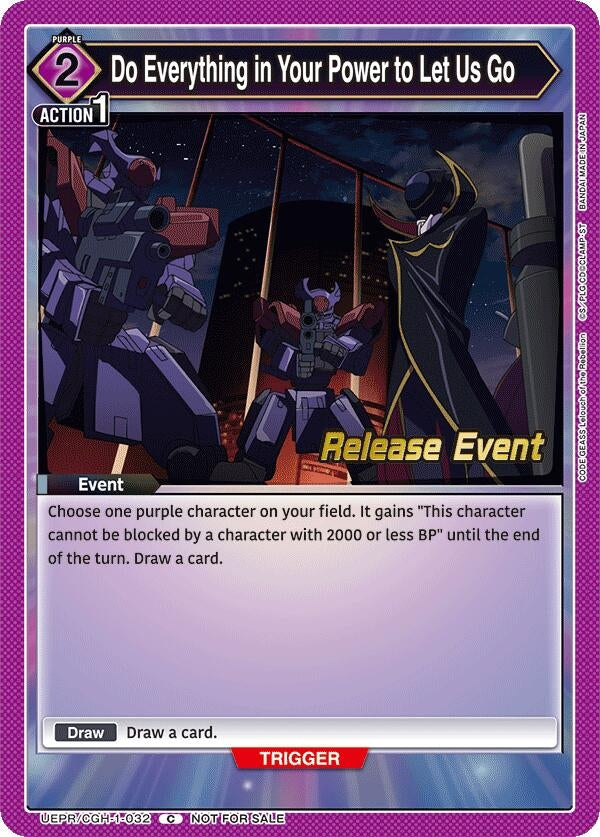 Image for Do Everything in Your Power to Let Us Go (UEPR/CGH-1-032) (UE04BT: CODE GEASS: Lelouch of the Rebellion Release Event Cards) (UE04BT_RE) - Union Arena