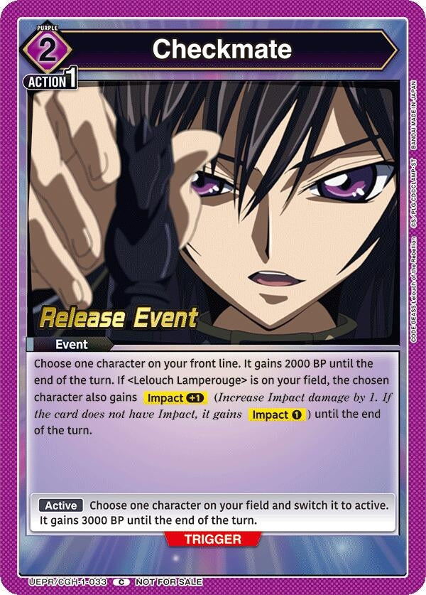 Image for Checkmate (UEPR/CGH-1-033) (UE04BT: CODE GEASS: Lelouch of the Rebellion Release Event Cards) (UE04BT_RE) - Union Arena